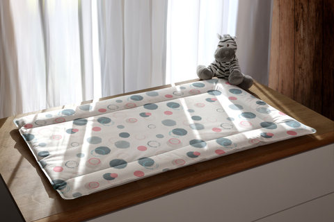 Bebeluca Blowin Bubbles Warm Feel Supersoft Changing Mat Medium Size - Washable & Tumble Dry